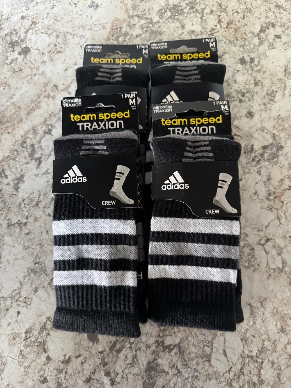 adidas Team Speed Traxion Crew Socks - Black & White